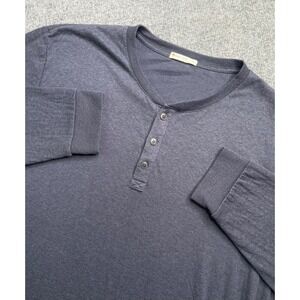 Marine Layer Henley Men's XL Gray Long Sleeve Cotton Modal Blend Summer 2023